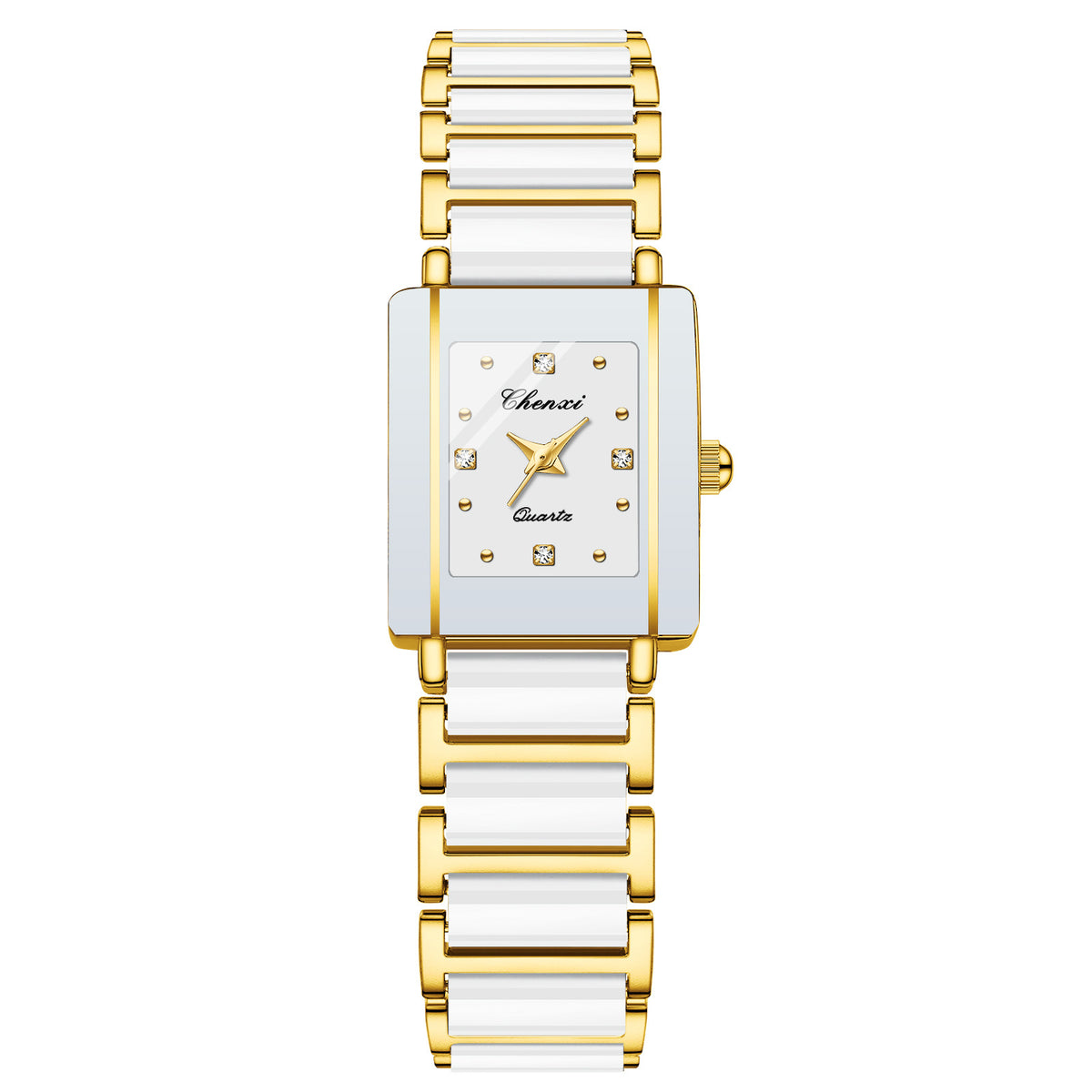 Montre Couple Carrée Céramique Quartz – Homme & Femme, Bracelet Céramique Élégant