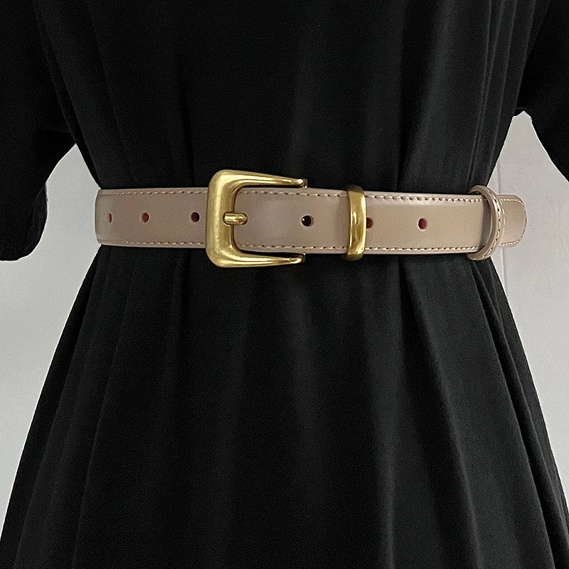 Ceinture Fine Femme Cuir Véritable – Style Corset Runway, Décoration & Effet Taille