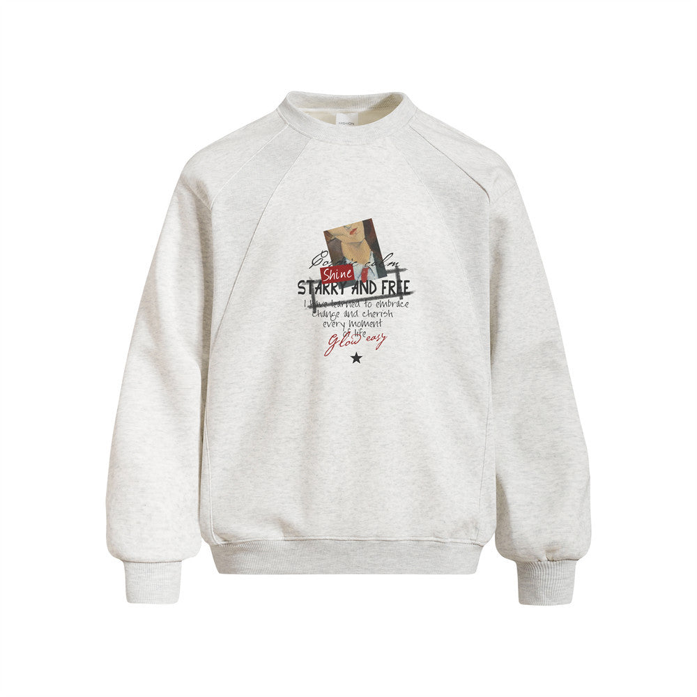 Sweat homme ample à col rond et imprimé graphique