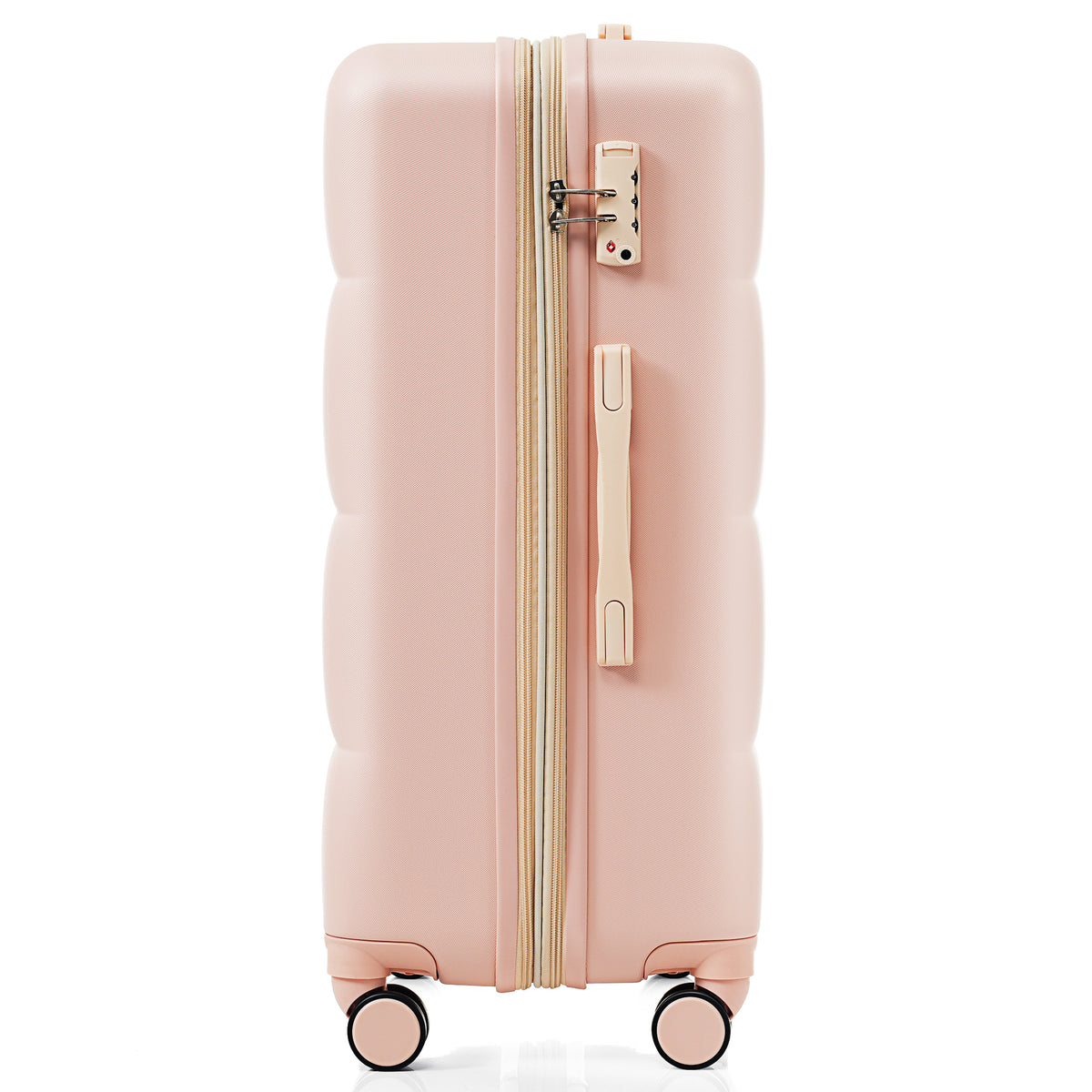 Set de 3 Valises Rigides Rose en ABS – Port USB, Porte-Gobelet et Roulettes 360°