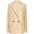 Blazer femme beige satiné à double boutonnage