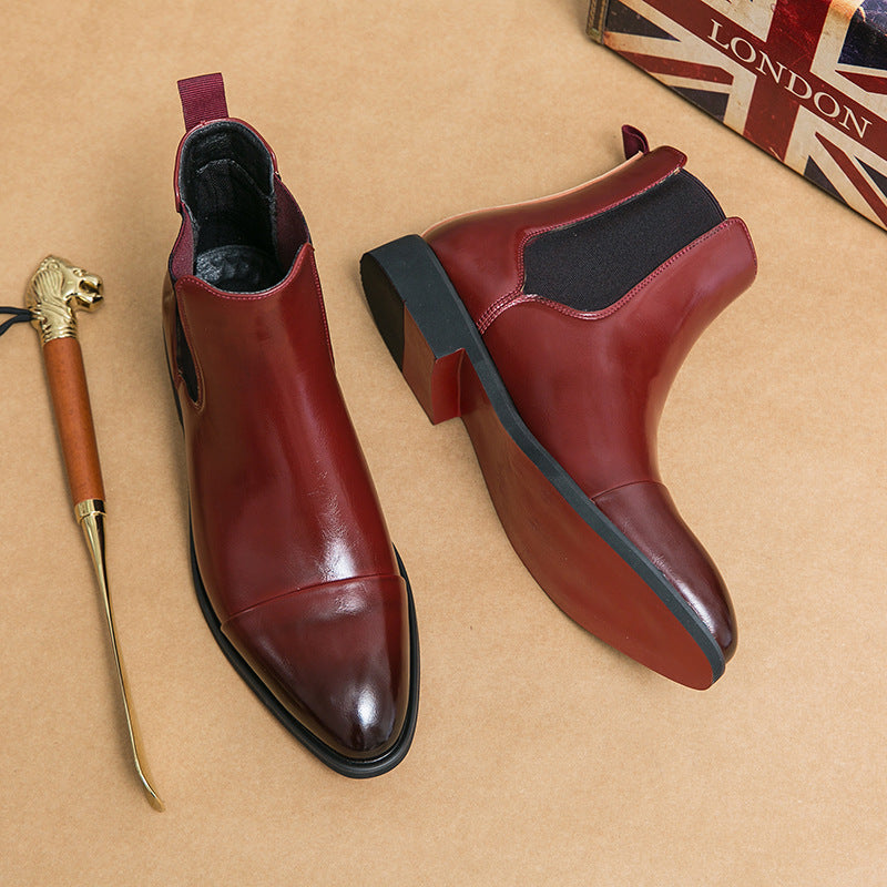 Bottines Chelsea homme à bout pointu et semelle rouge
