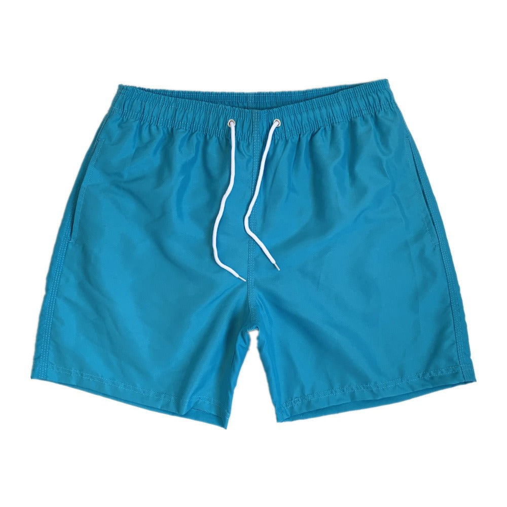 Short de plage homme uni à cordon de serrage
