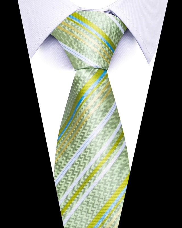 Cravate homme rayée en polyester – 8 cm
