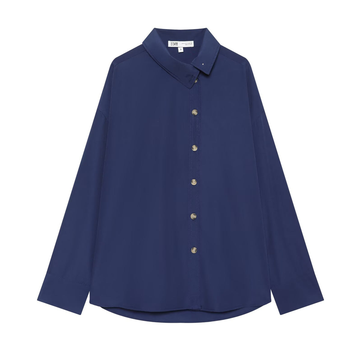 Chemise femme ample à col asymétrique et manches longues