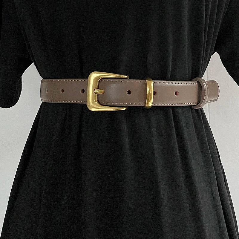 Ceinture Fine Femme Cuir Véritable – Style Corset Runway, Décoration & Effet Taille