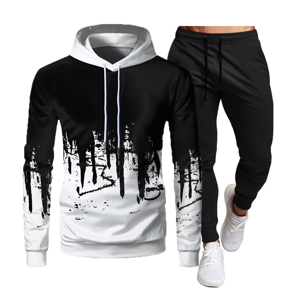Ensemble Homme Sweat à Capuche Imprimé et Pantalon