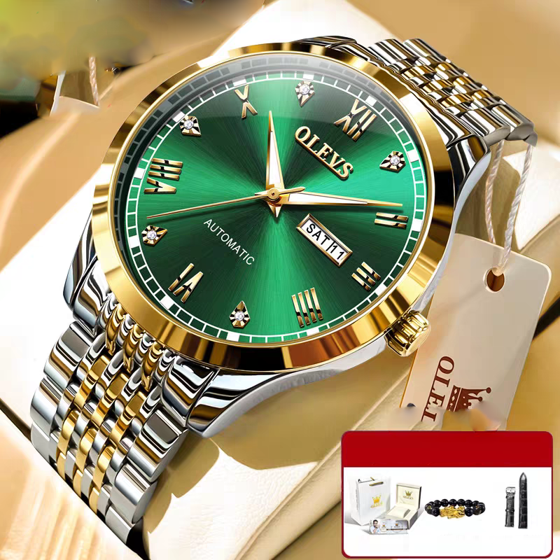 Montre automatique homme OLEVS 6602 – bracelet en acier inoxydable
