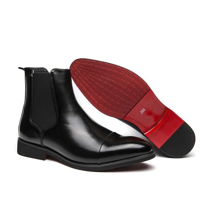 Bottines Chelsea homme à bout pointu et semelle rouge