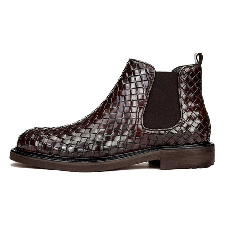 Bottines homme à motif tressé