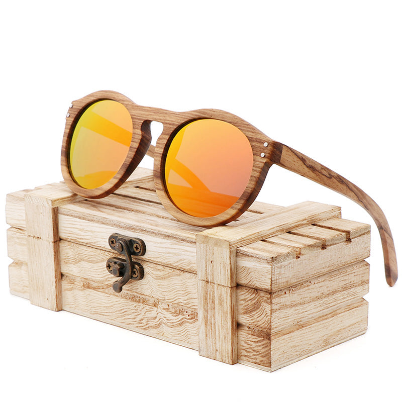 Lunettes de Soleil en Bois de Zèbre – Polarisées UV400 Homme & Femme