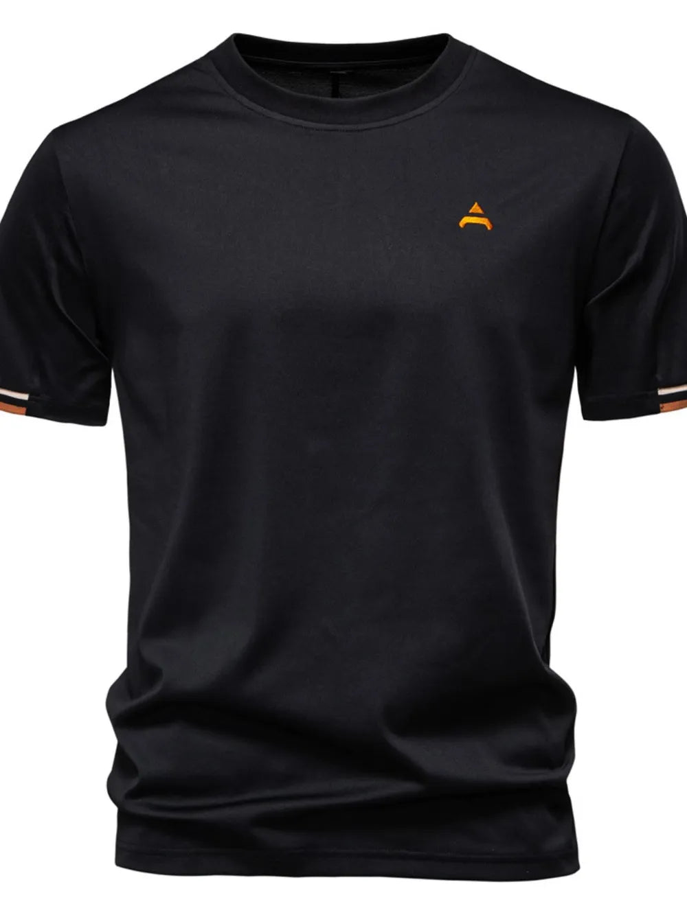 T-shirt homme en coton brodé à col rond
