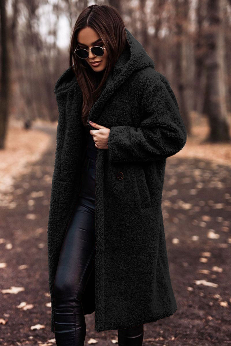 Manteau long femme à capuche – Coupe ample