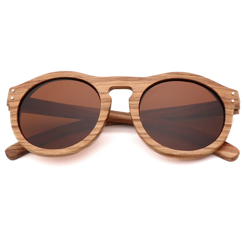 Lunettes de Soleil en Bois de Zèbre – Polarisées UV400 Homme & Femme
