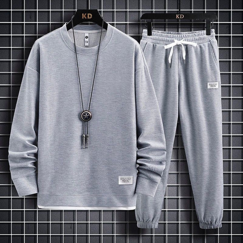 Ensemble Homme en Maille Gaufrée – Haut Manches Longues et Pantalon