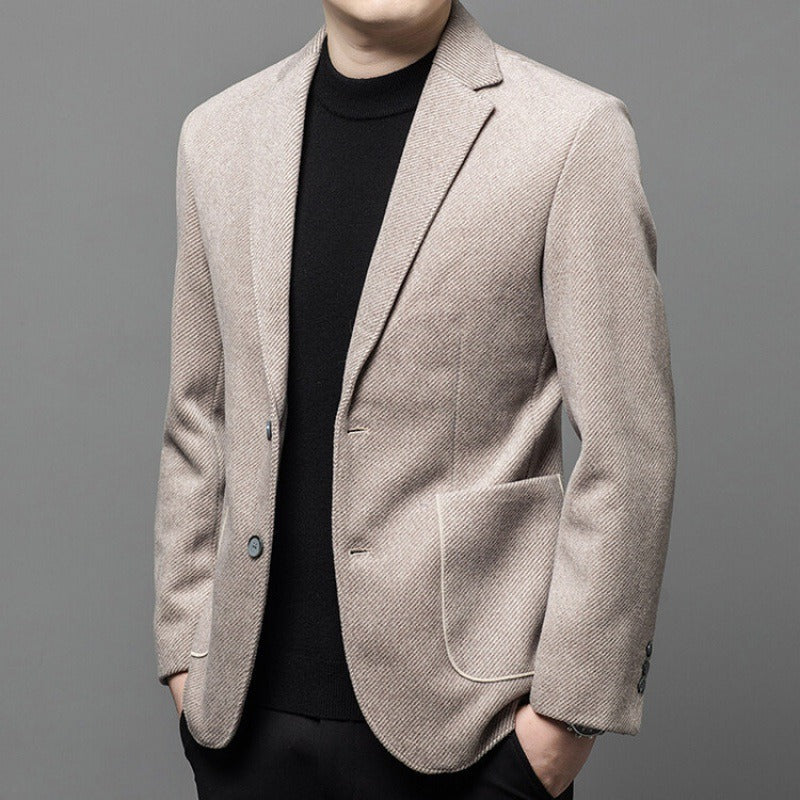 Blazer homme texturé à deux boutons et poches plaquées