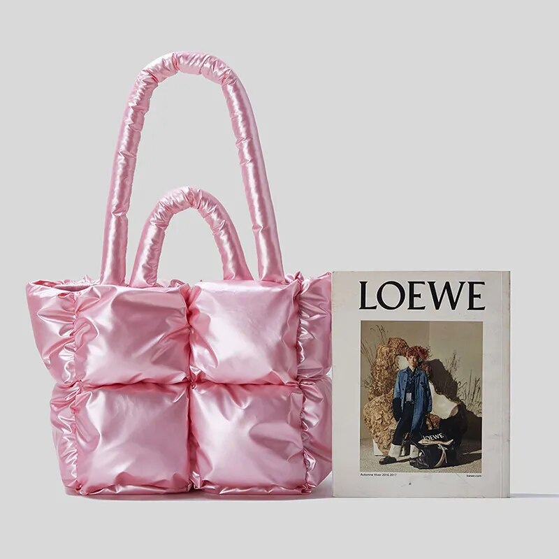 Women's Fluorescent Quilted Tote Bag – Large Laser Nylon Format