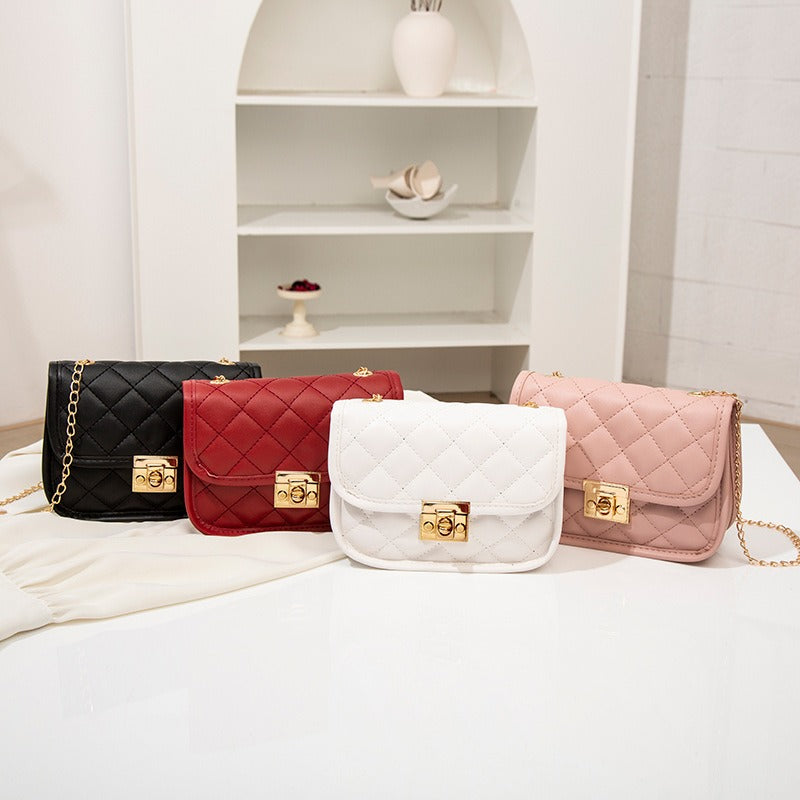 Bestickte quadratische Mini-Tasche Damen – Trendige Kettentasche