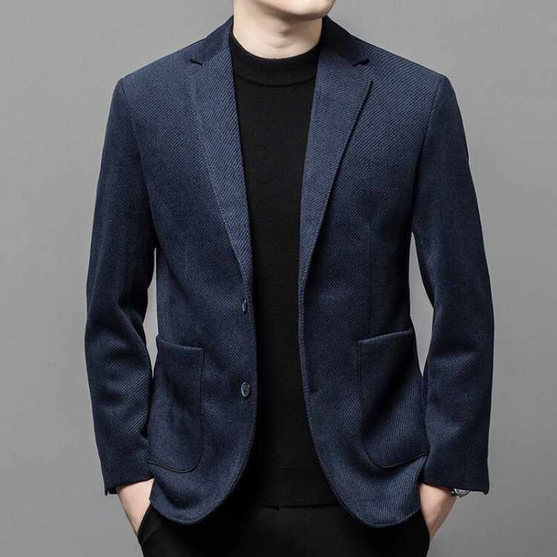 Blazer homme texturé à deux boutons et poches plaquées