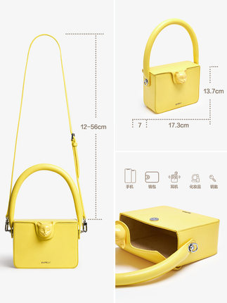 BAFELLI – Sac en cuir de vachette à fermoir tête de chat