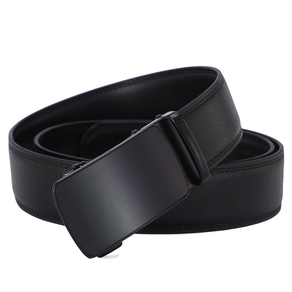 Ceinture homme en croûte de cuir à boucle automatique