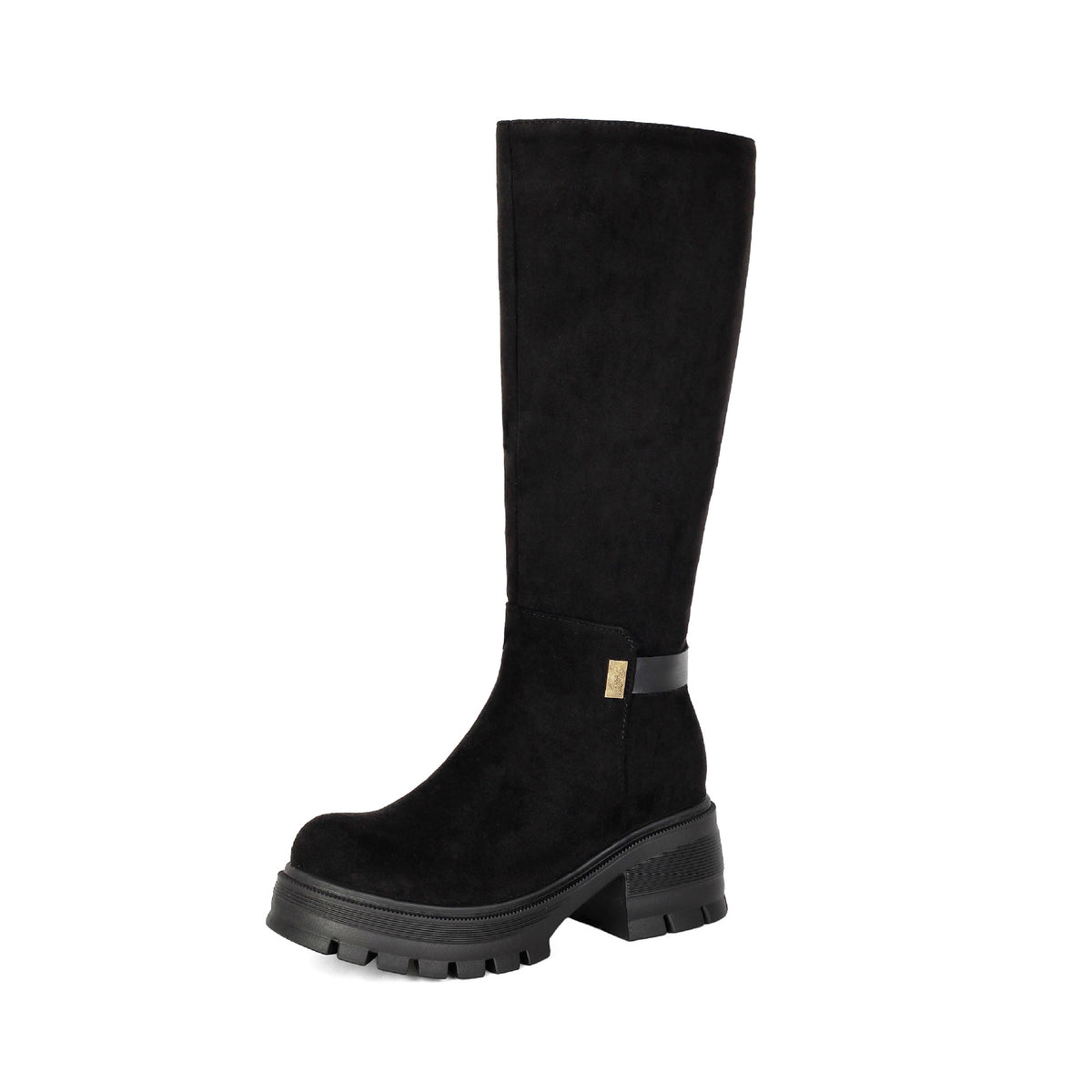 Cuissardes Talon Haut Femme – Suédé Synthétique, Style Punk, Talon Épais Automne/Hiver
