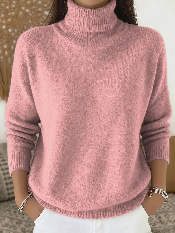 Oversized-Strickpullover mit Stehkragen für Damen