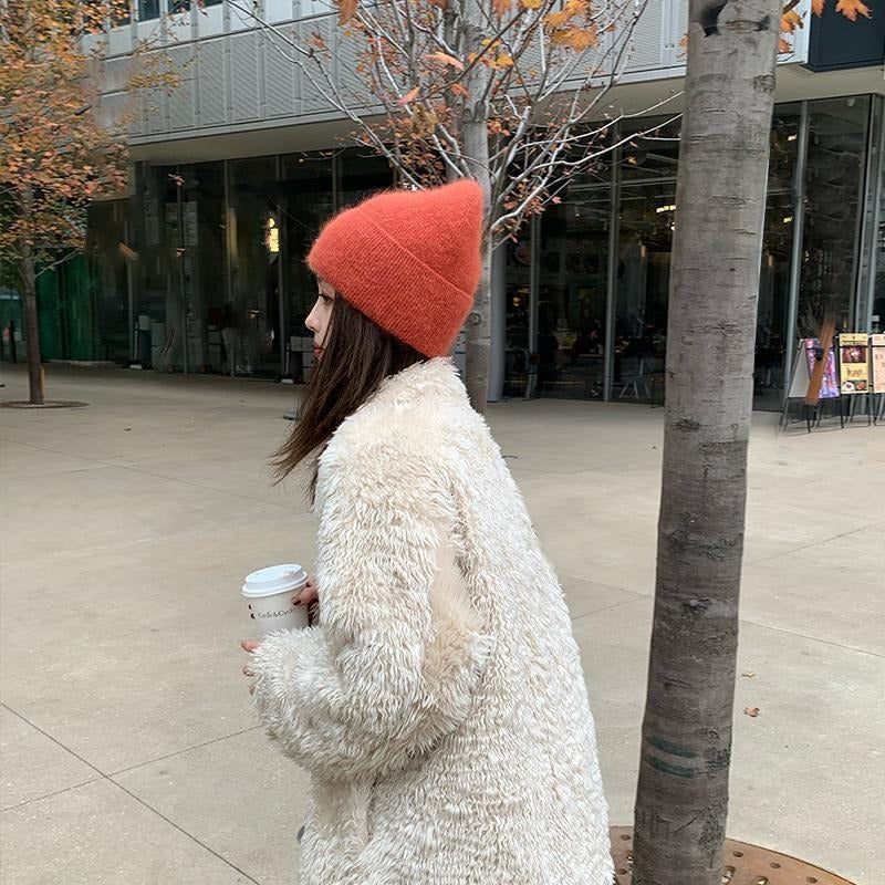 Kaninchenfell-Mütze – Koreanischer Stil Warm Unisex Herbst Winter
