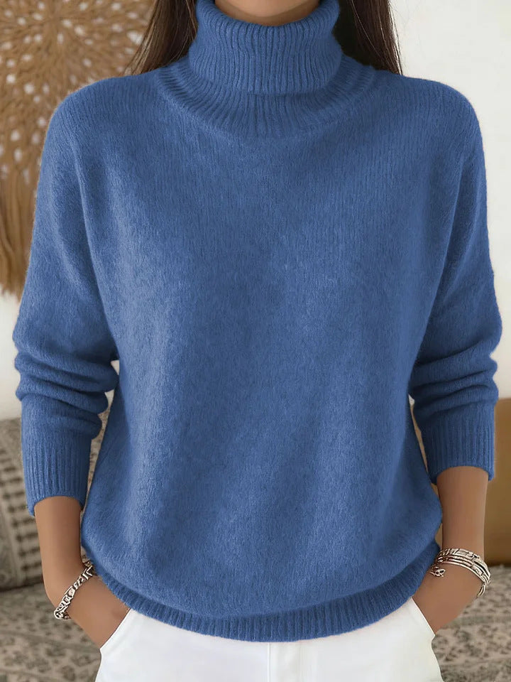 Oversized-Strickpullover mit Stehkragen für Damen