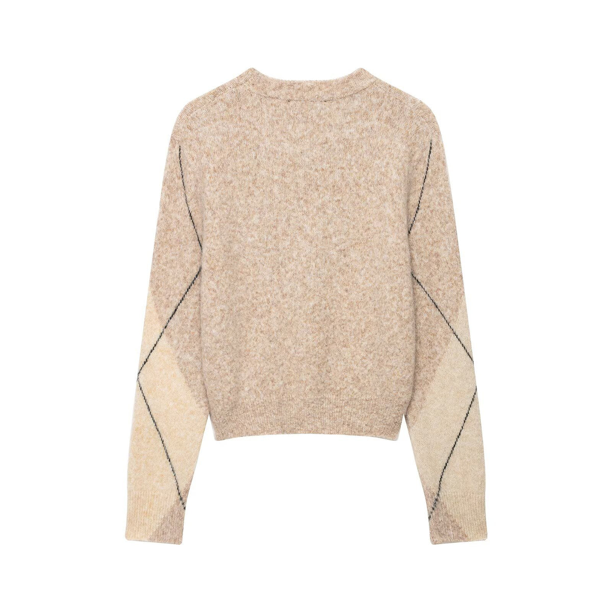 Pull Femme en Maille à Motif Losanges – Col Rond