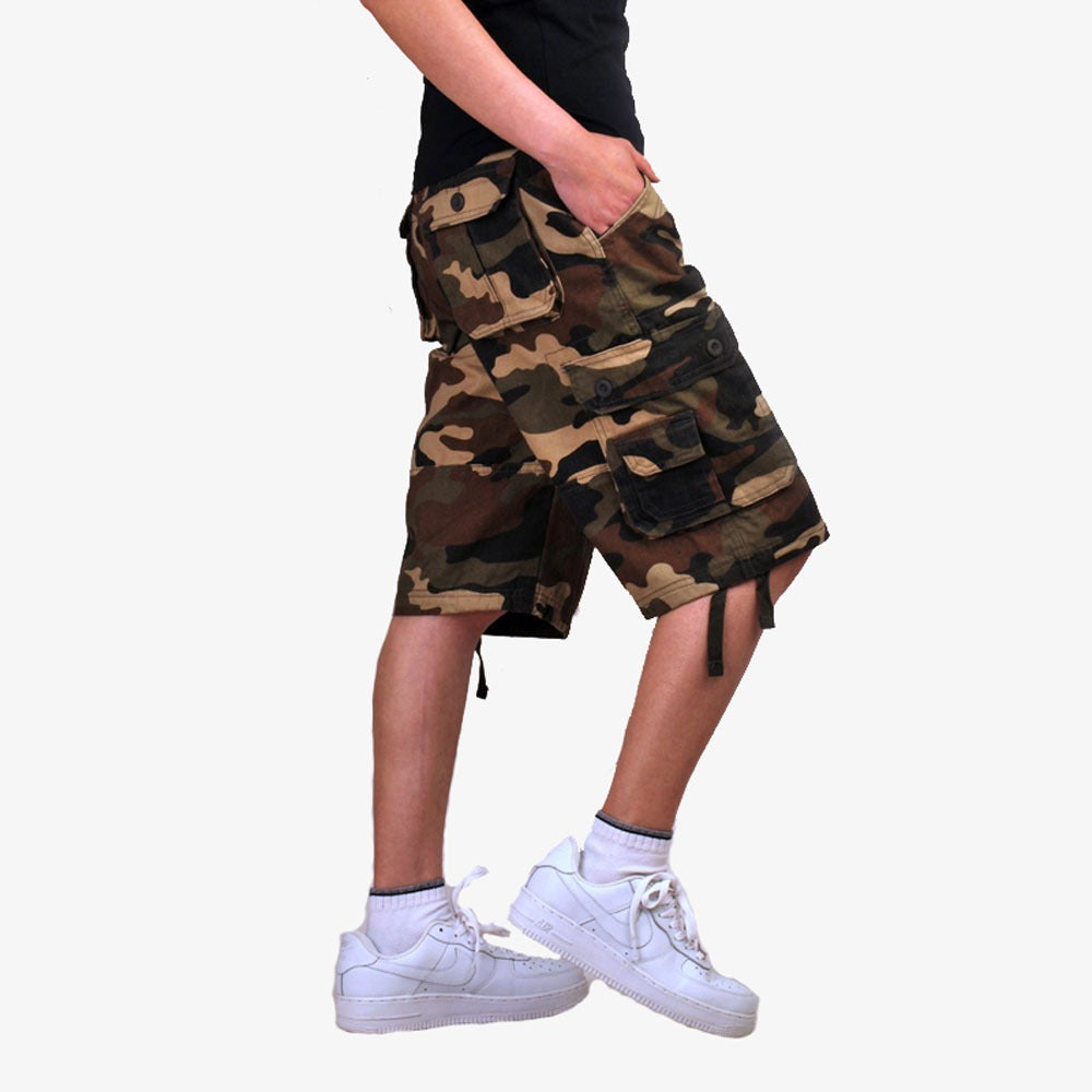 Bermuda cargo homme en coton à poches multiples