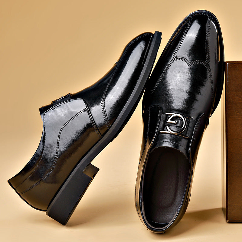 Chaussures Homme en Cuir Véritable – Bout Pointu, Sans Lacets, Mariage & Business