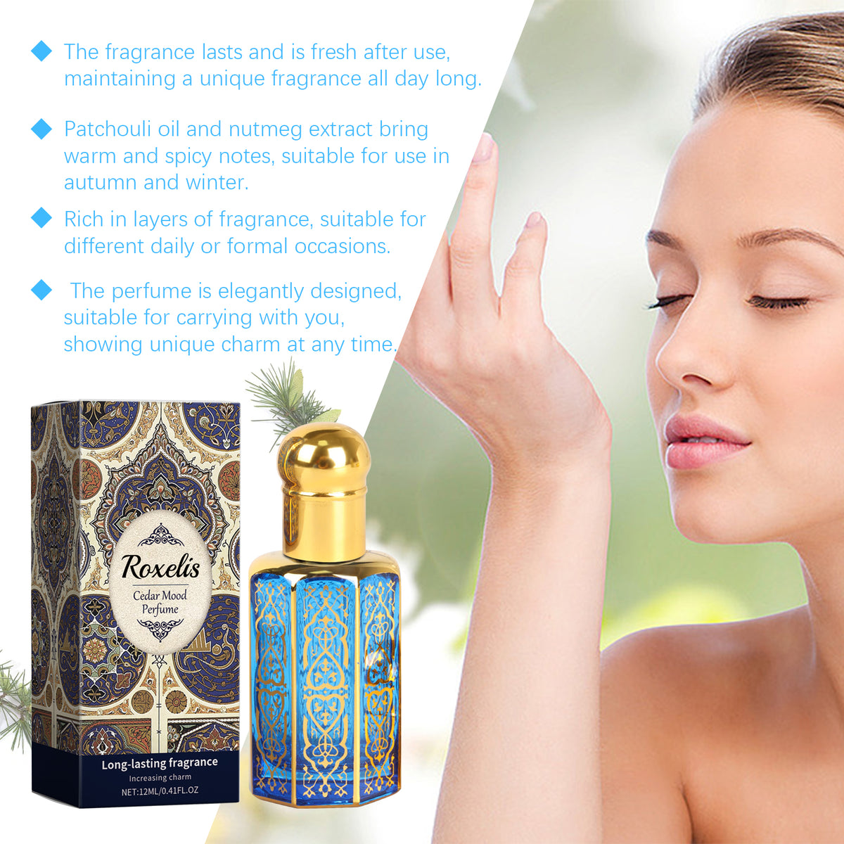 Parfum Arabesque Cèdre Roxelis – Fragrance Boisée Orientale & Longue Durée