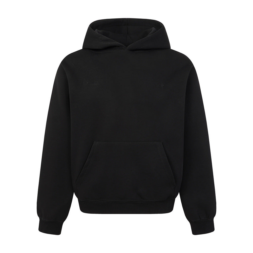 Sweat à capuche homme ample avec broderie ton sur ton
