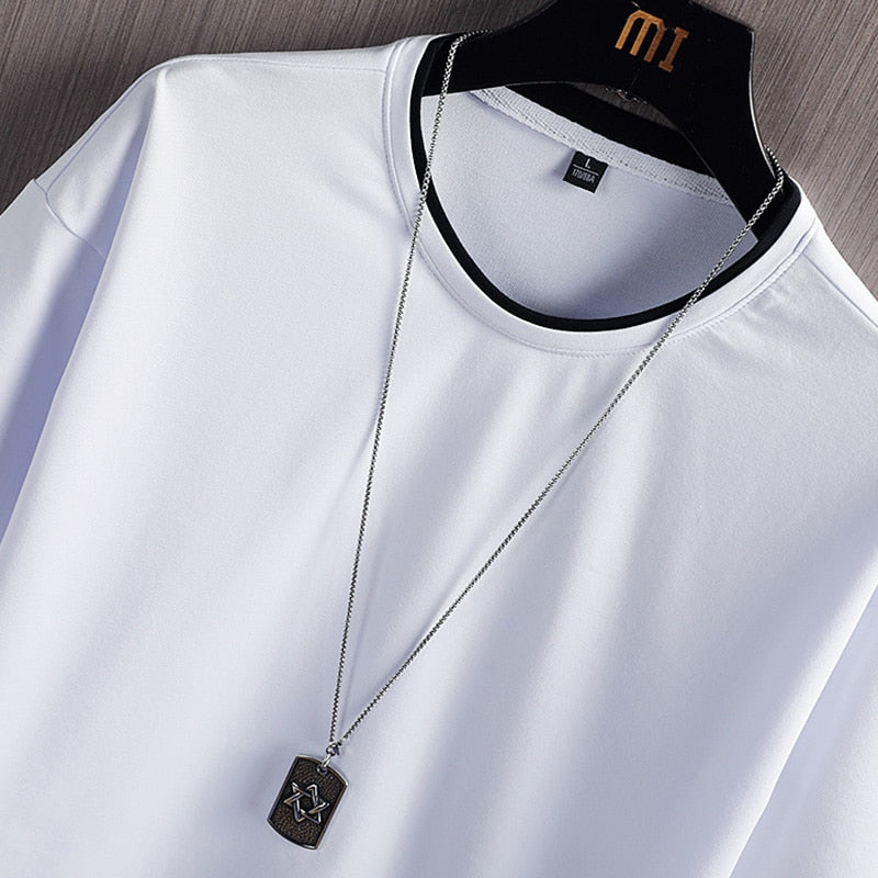 T-shirt homme uni coupe ample à manches courtes