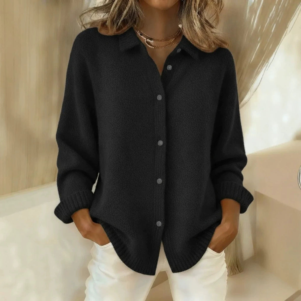 Women's cashmere polo collar buttoned cardigan autumn-winter 6 colors