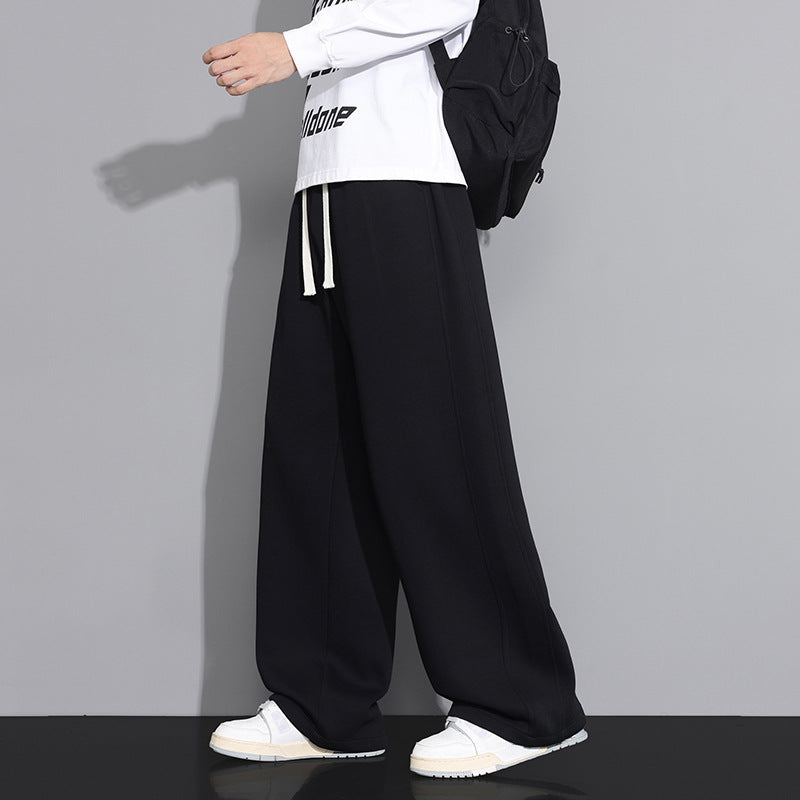 Jogging homme jambe droite ample – Coton confort, uni