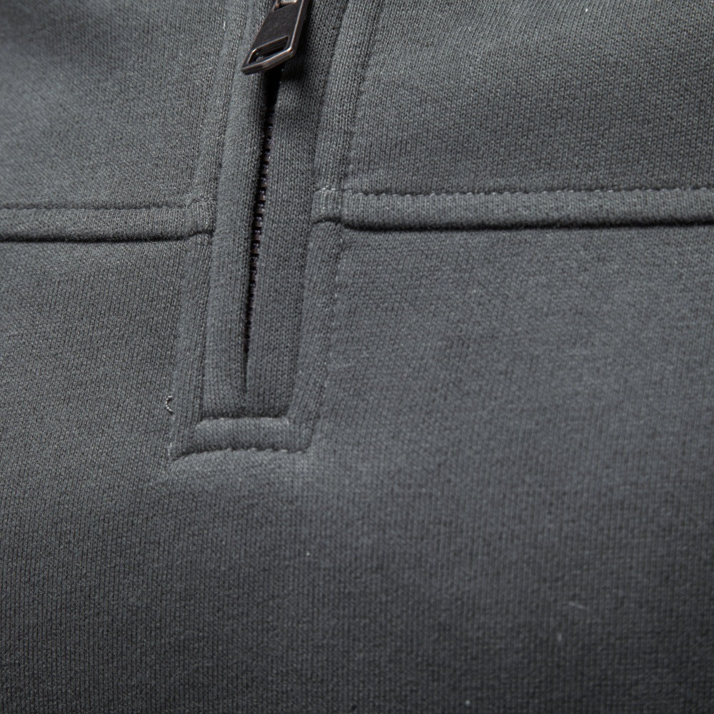 Sweat homme à col montant demi-zippé
