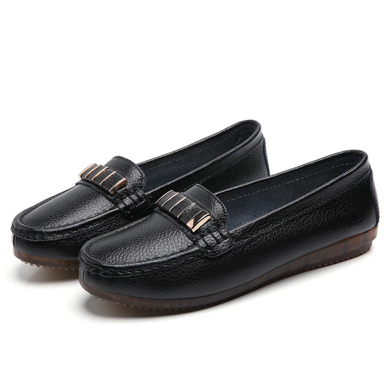 Mocassins Plats en Cuir de Vache Femme – Style Coréen Confortable