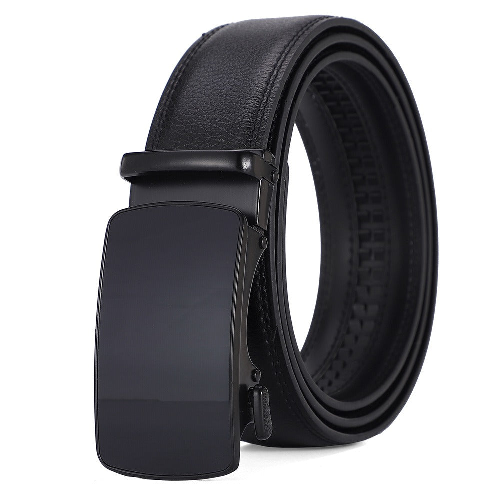 Ceinture homme en croûte de cuir à boucle automatique