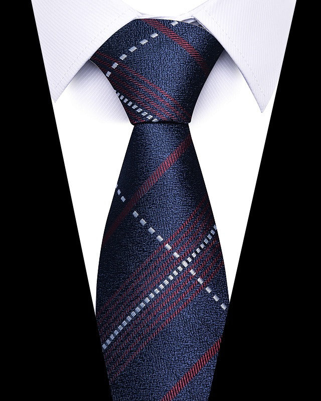 Cravate homme rayée en polyester – 8 cm