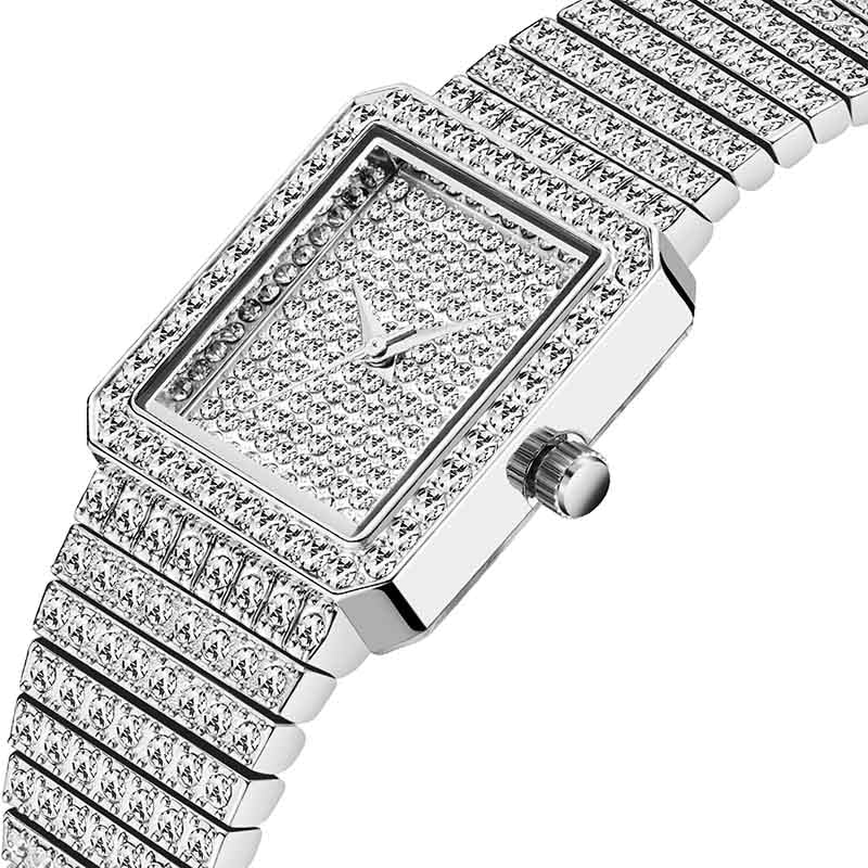 Montre Femme MISSFOX Carrée Diamants – Finition Dorée, Quartz Luxe