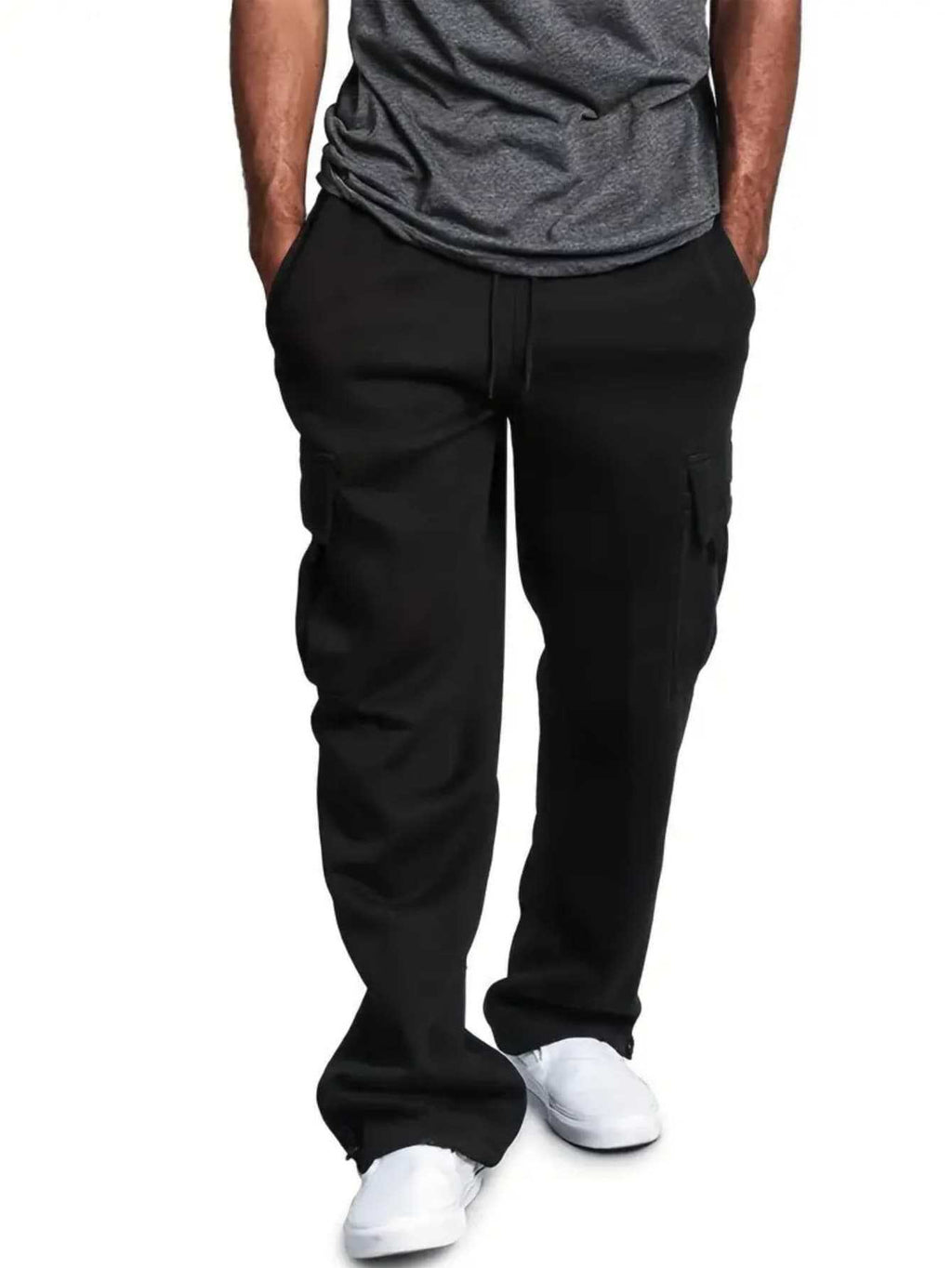 Pantalon Cargo Homme Multi-Poches Coupe Droite