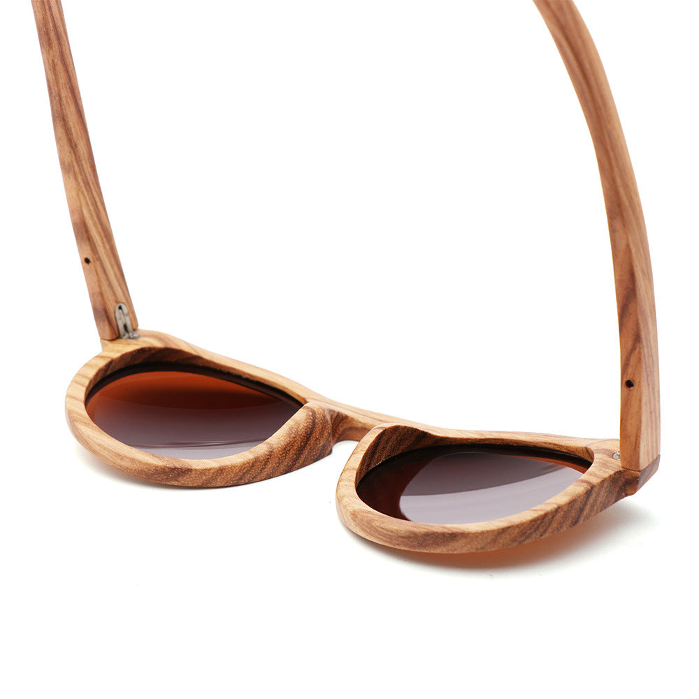 Lunettes de Soleil en Bois de Zèbre – Polarisées UV400 Homme & Femme