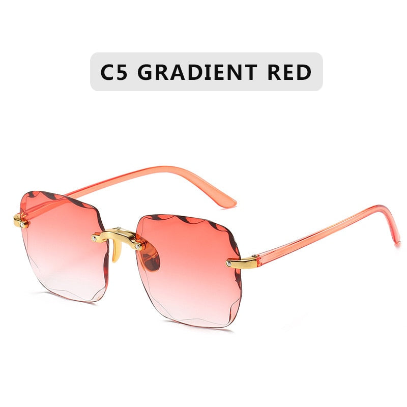 Quadratische randlose Sonnenbrille – Luxus-Stil, UV400-Schutz, Unisex