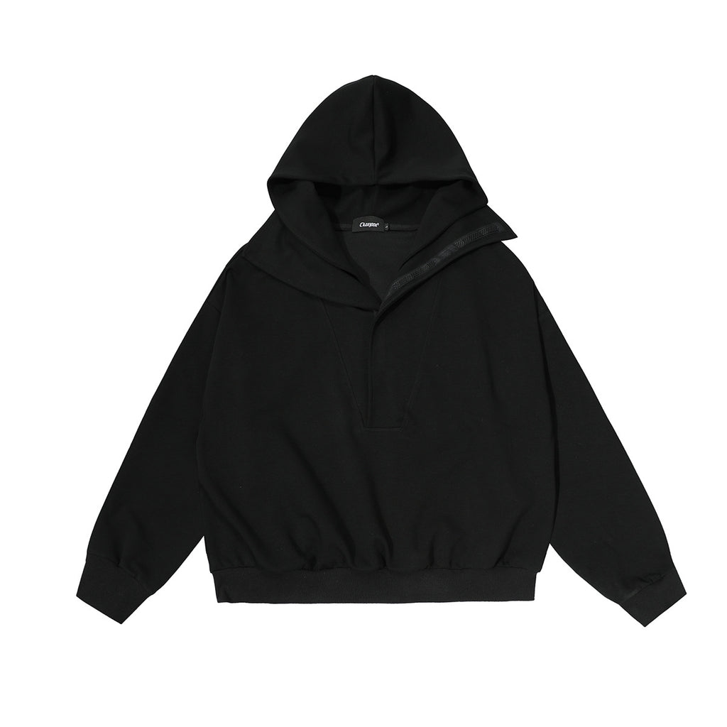 Sweat homme à capuche et col rabattu – Coupe ample