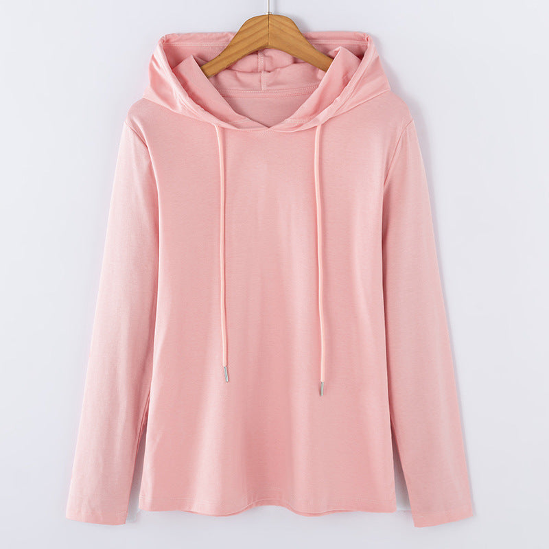 T-shirt femme à capuche et manches longues