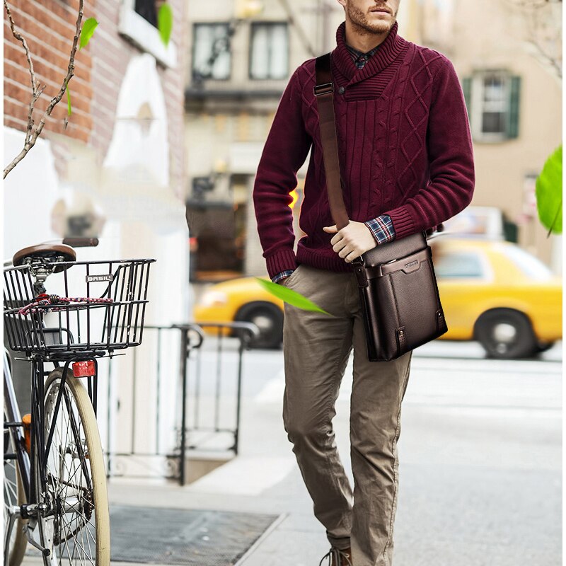 Sacoche Homme WEIXIER Effet Cuir – Bandoulière, Format Compact