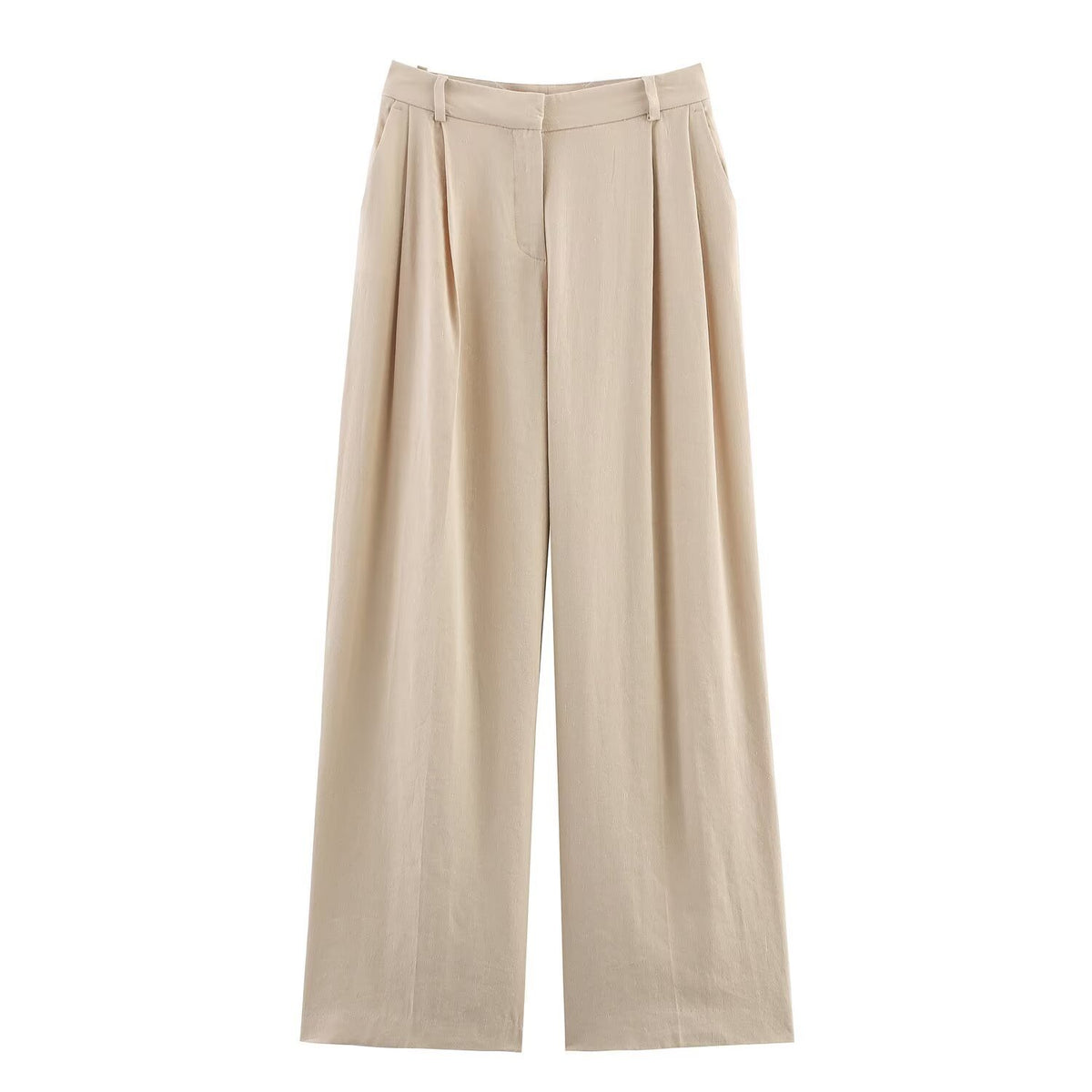 Tailleur Pantalon Femme Beige – Blazer à Un Bouton