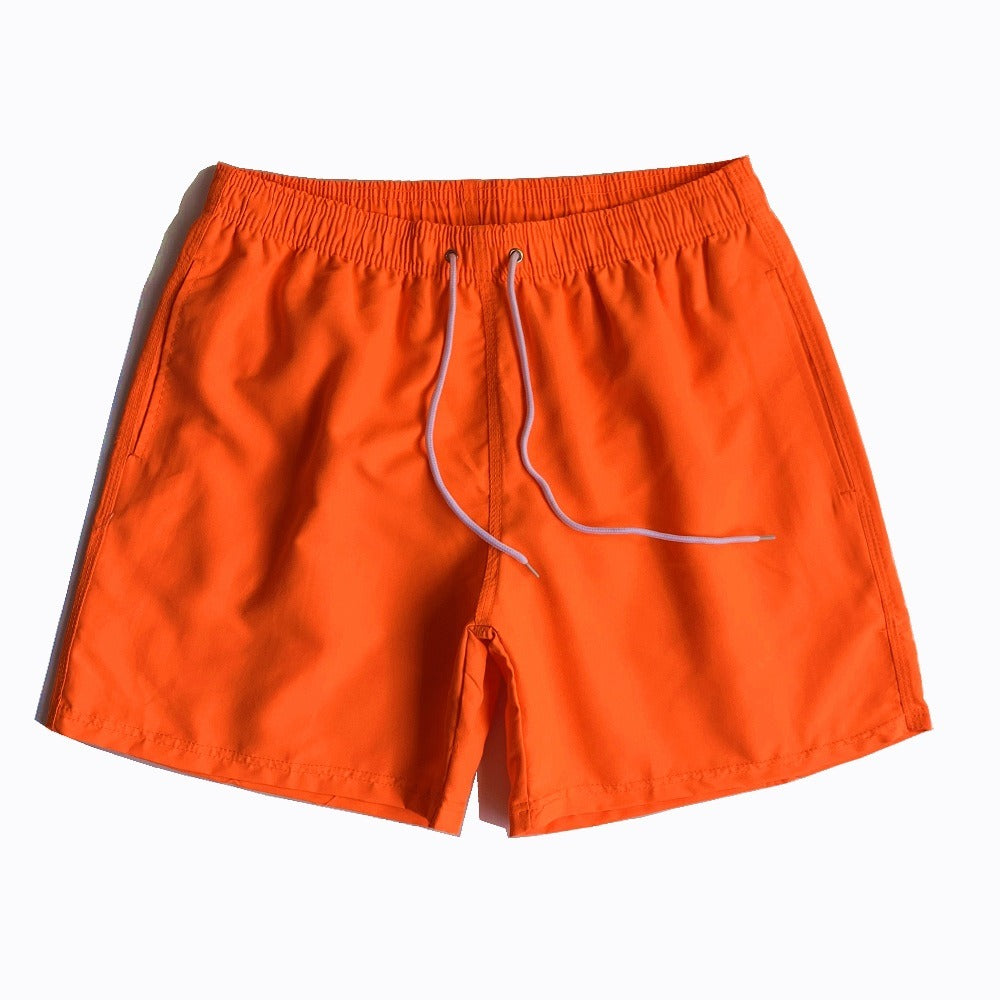 Short de plage homme uni à cordon de serrage
